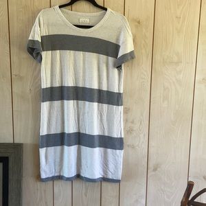 Cotton gray and light gray stripped dress